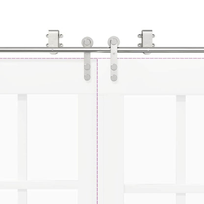 Sliding Door Hardware Kit 400 cm Stainless Steel Silver