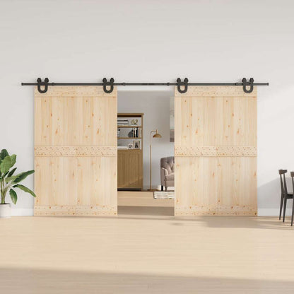Sliding Door Hardware Kit 400 cm Steel Black