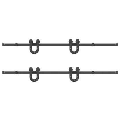 Sliding Door Hardware Kit 400 cm Steel Black