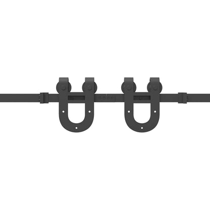 Sliding Door Hardware Kit 400 cm Steel Black
