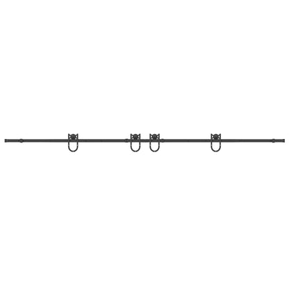Sliding Door Hardware Kit 366 cm Steel Black
