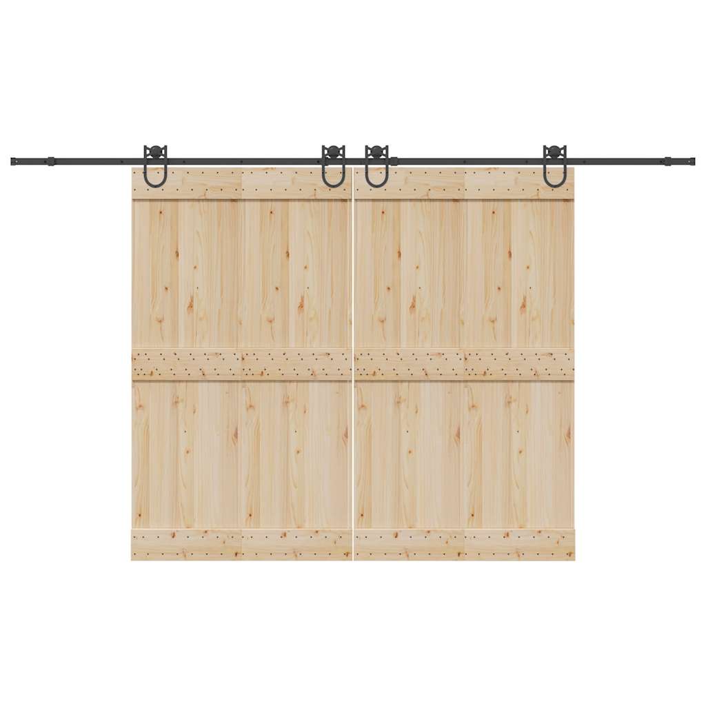 Sliding Door Hardware Kit 366 cm Steel Black