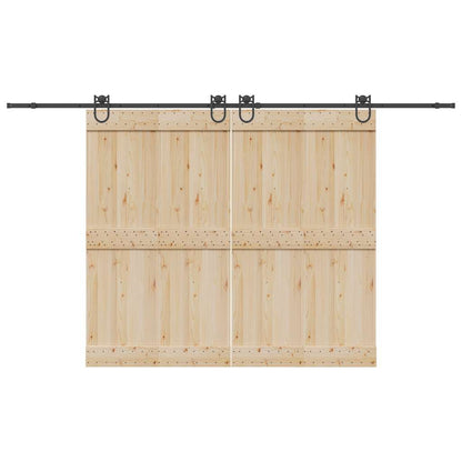 Sliding Door Hardware Kit 366 cm Steel Black