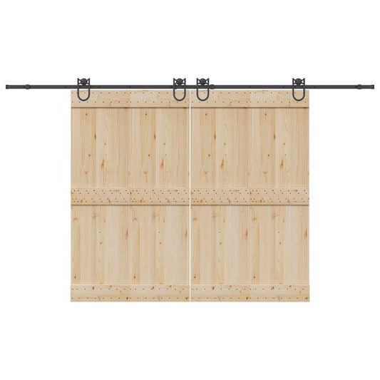 Sliding Door Hardware Kit 366 cm Steel Black