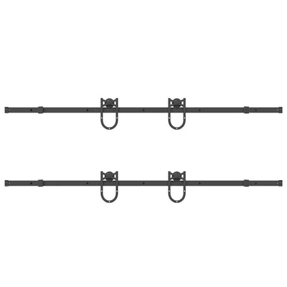 Sliding Door Hardware Kit 400 cm Steel Black