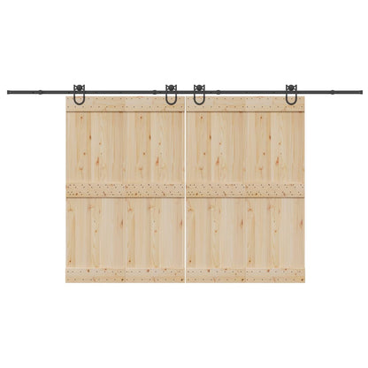 Sliding Door Hardware Kit 400 cm Steel Black