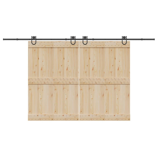 Sliding Door Hardware Kit 400 cm Steel Black