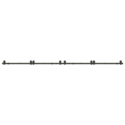 Sliding Door Hardware Kit 366 cm Steel Black