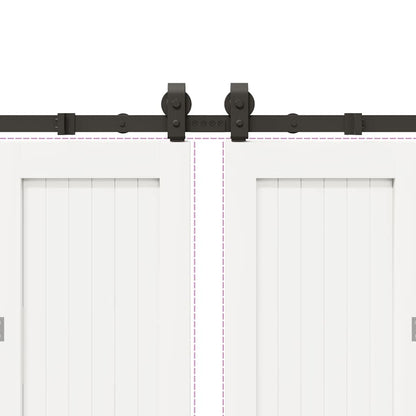 Sliding Door Hardware Kit 366 cm Steel Black