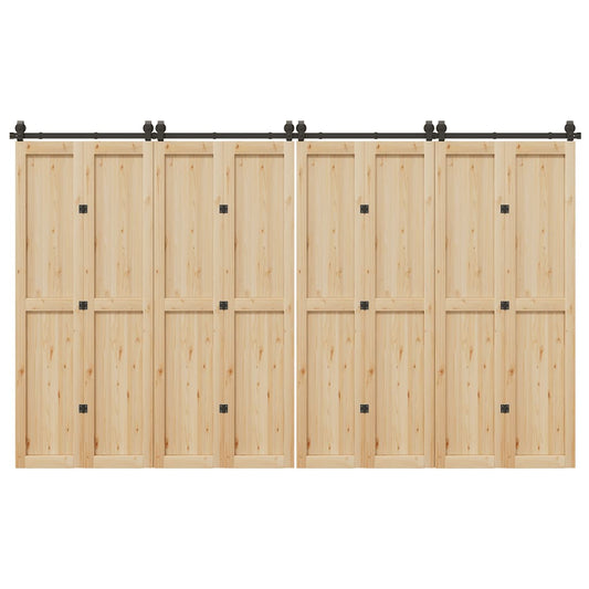 Sliding Door Hardware Kit 366 cm Steel Black