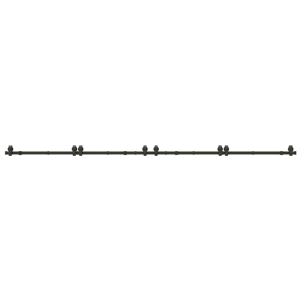 Sliding Door Hardware Kit 400 cm Steel Black
