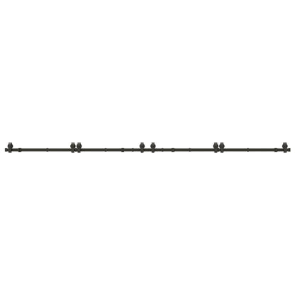 Sliding Door Hardware Kit 400 cm Steel Black