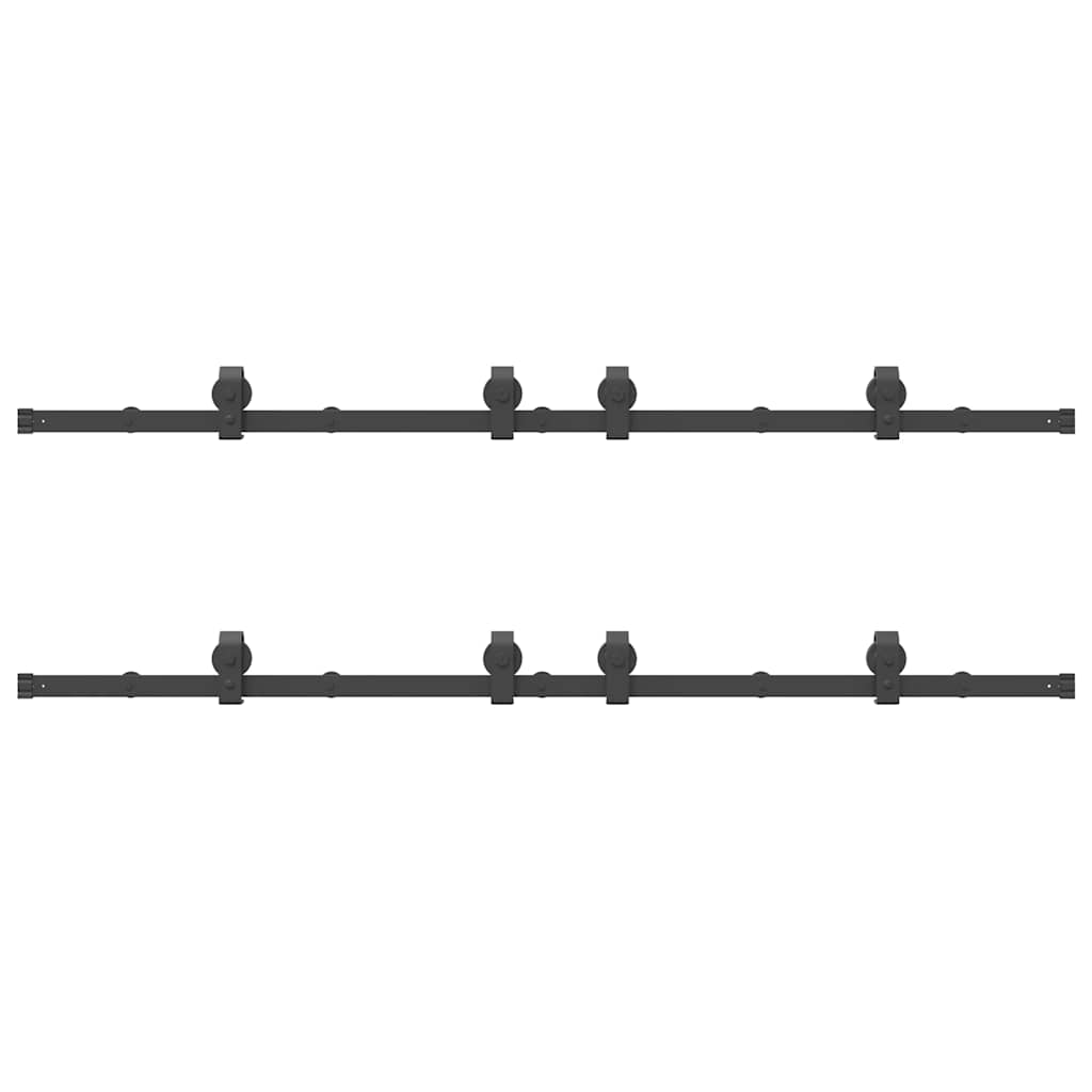 Sliding Door Hardware Kit 400 cm Steel Black