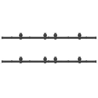 Sliding Door Hardware Kit 400 cm Steel Black