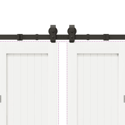 Sliding Door Hardware Kit 400 cm Steel Black