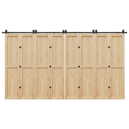 Sliding Door Hardware Kit 400 cm Steel Black