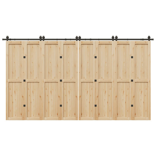 Sliding Door Hardware Kit 400 cm Steel Black