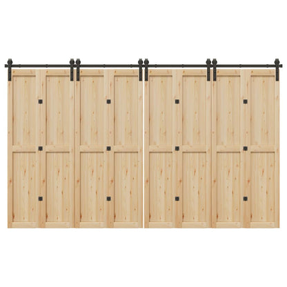 Sliding Door Hardware Kit 366 cm Steel Black