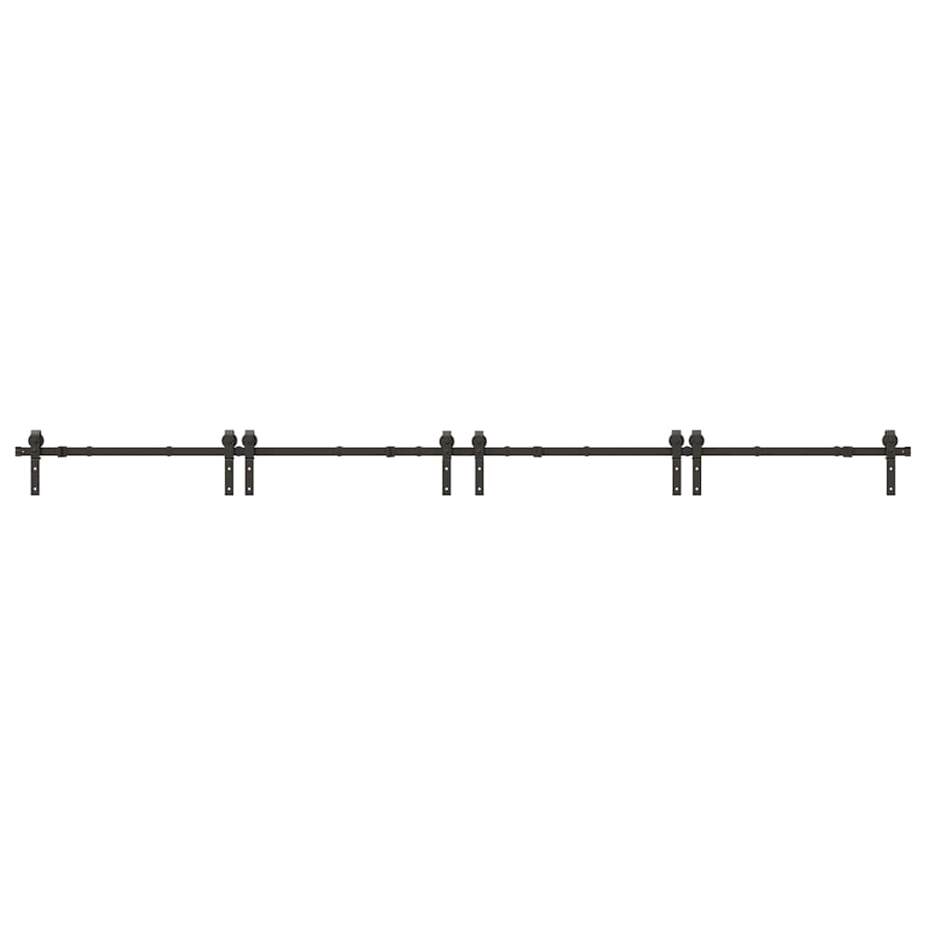 Sliding Door Hardware Kit 400 cm Steel Black