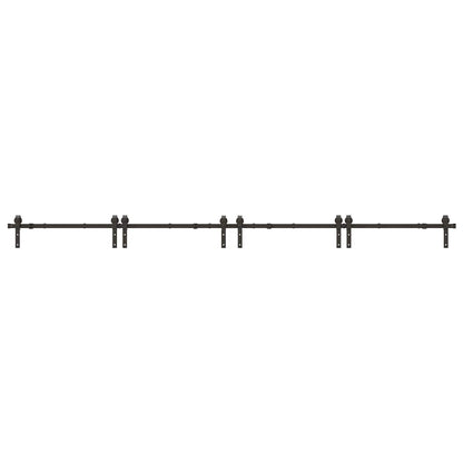 Sliding Door Hardware Kit 400 cm Steel Black