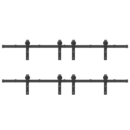 Sliding Door Hardware Kit 400 cm Steel Black