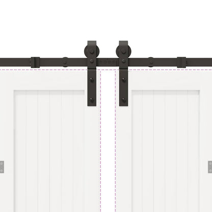 Sliding Door Hardware Kit 400 cm Steel Black