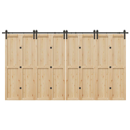 Sliding Door Hardware Kit 400 cm Steel Black