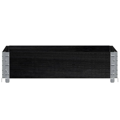 Garden Planter Black 80x60 cm Solid Wood Pine