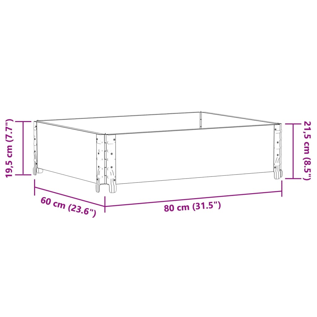 Garden Planter Black 80x60 cm Solid Wood Pine