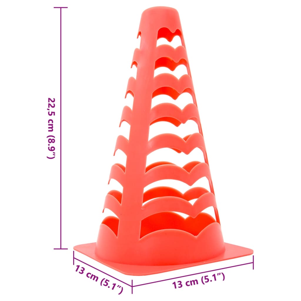 Football Cones 6 pcs Stackable Orange 13x13x22.5 cm