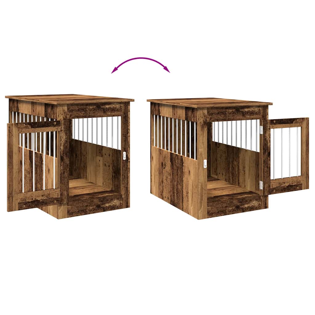 Dog Crate Furniture Old Wood 55x80x68 cm Engineered Wood