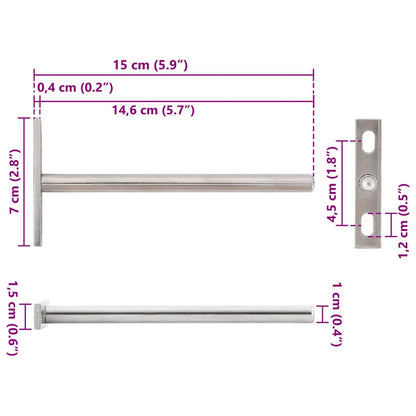 Floating Shelf Brackets 12pcs Invisible Ø10x150 mm Carbon Steel