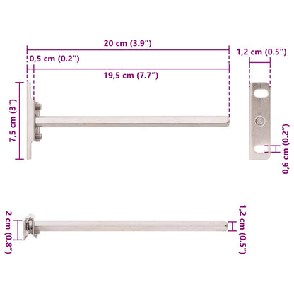Floating Shelf Brackets 12pcs Invisible Ø12x200 mm Carbon Steel