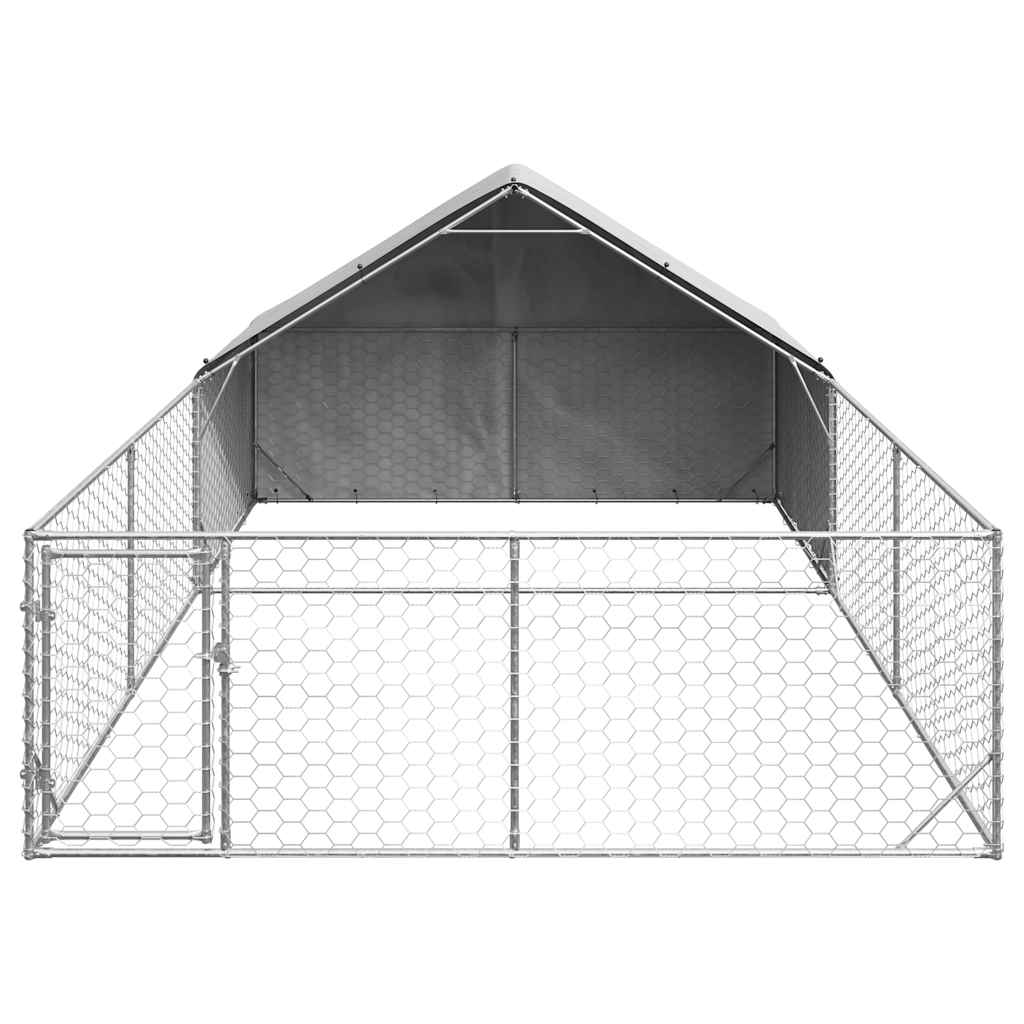 Outdoor Dog Kennel with Run 6x3x1.9 m Galvanised Steel