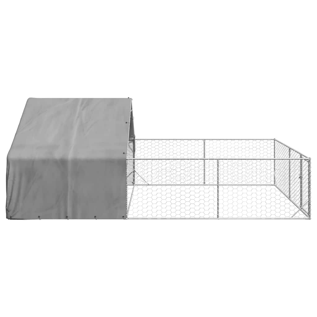 Outdoor Dog Kennel with Run 6x3x1.9 m Galvanised Steel