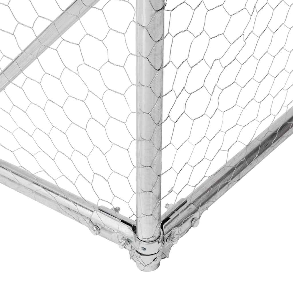 Outdoor Dog Kennel with Run 6x3x1.9 m Galvanised Steel