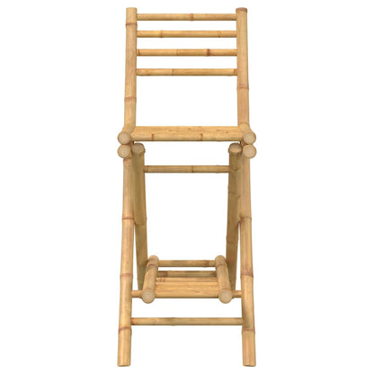 Outdoor Bar Stools with Footrests 2 pcs Foldable Bamboo