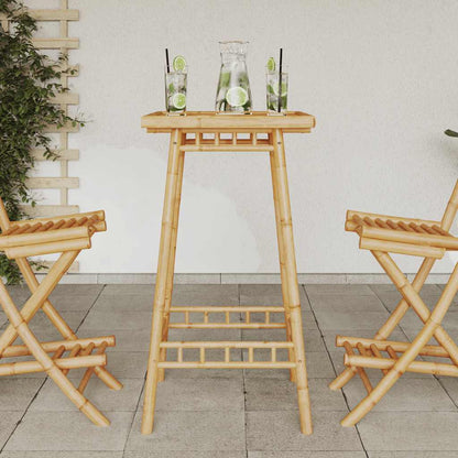 Outdoor Bar Table Square 55x55x100 cm Bamboo
