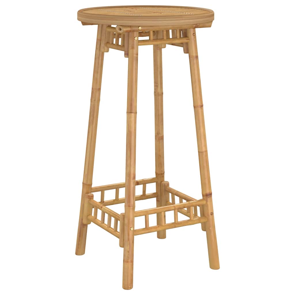 Outdoor Bar Table Round Ø55x100 cm Bamboo