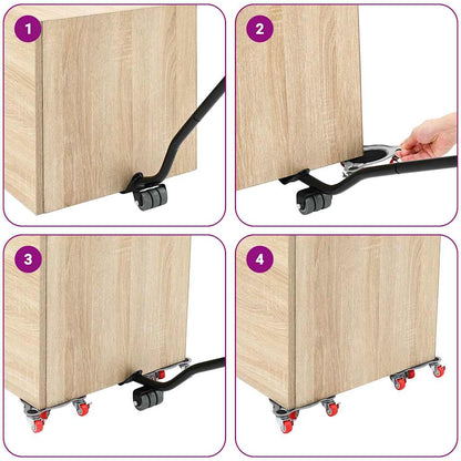 Furniture Rollers 4 pcs with Lifter 14.5x13.5x4 cm Steel 400 kg