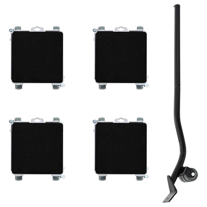 Furniture Rollers 4 pcs with Lifter 17.5x16x7.5 cm Steel 1600 kg