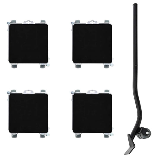 Furniture Rollers 4 pcs with Lifter 17.5x16x7.5 cm Steel 1600 kg
