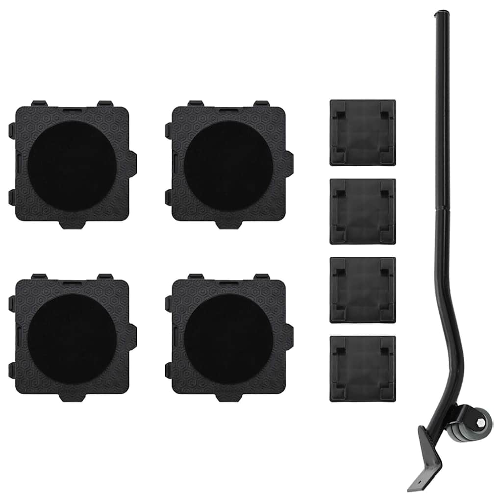 Furniture Rollers 4 pcs with Lifter Black 13.5x13.5x4.2 cm 300 kg