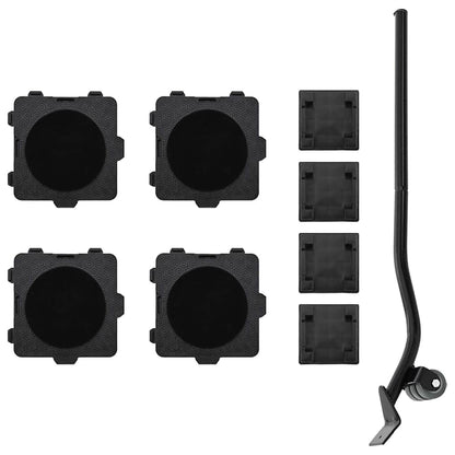 Furniture Rollers 4 pcs with Lifter Black 13.5x13.5x4.2 cm 300 kg