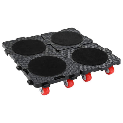 Furniture Rollers 4 pcs with Lifter Black 13.5x13.5x4.2 cm 300 kg