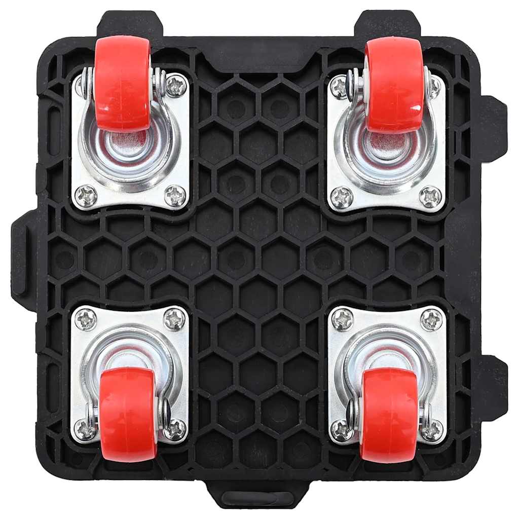 Furniture Rollers 4 pcs with Lifter Black 13.5x13.5x4.2 cm 300 kg