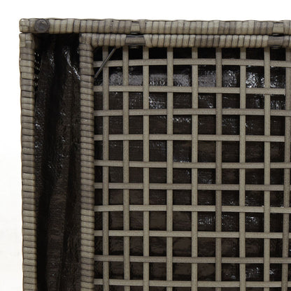 Outdoor Storage Box Grey and Dark Grey Rattan Large Storage