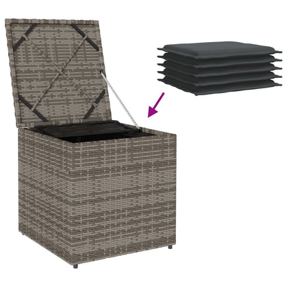 Outdoor Storage Box Grey and Dark Grey Rattan Large Storage