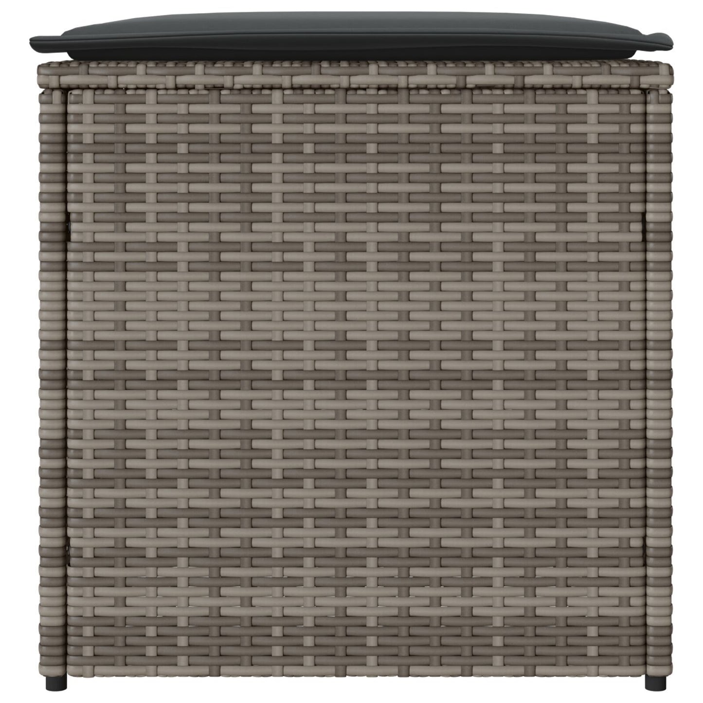 Outdoor Storage Box Grey and Dark Grey Rattan Large Storage