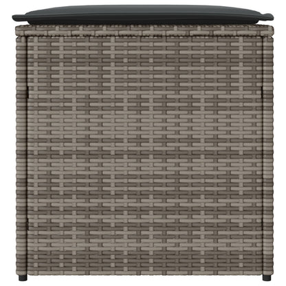 Outdoor Storage Box Grey and Dark Grey Rattan Large Storage
